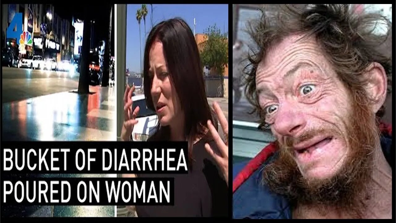 Homeless Guy Throws Poop On A Woman