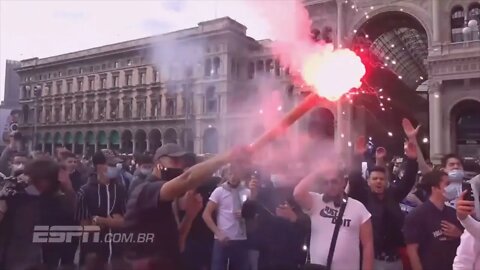 FESTA DO TÍTULO DA TORCIDA DA INTER LOTA MILÃO