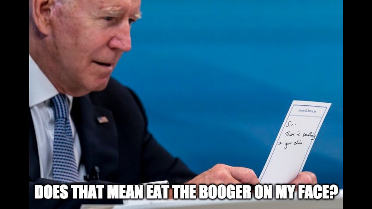 Joe Biden Eats A Booger Off His Face