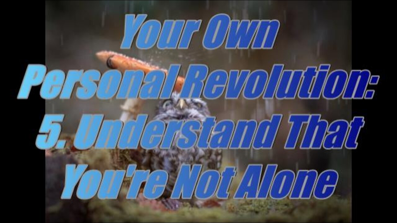 Your Own Personal Revolution Pt 5: Understand That You're Not Alone