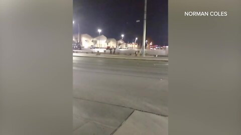 Viewer Video: Pack of coyotes running through Albertsons lot in Las Vegas
