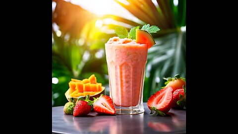 Tropical Papaya Strawberry Smoothie 🍓🥭✨