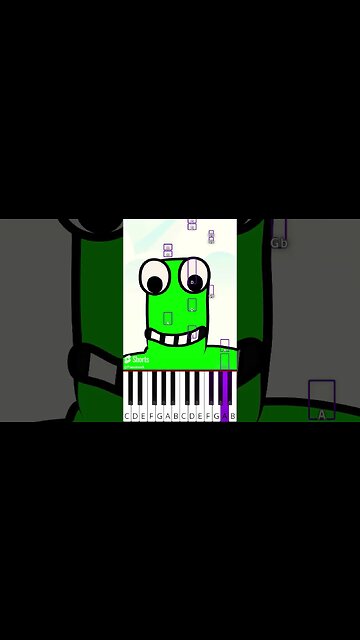 Grimace shake and little worm (@HF_Animation) - Octave Piano Tutorial