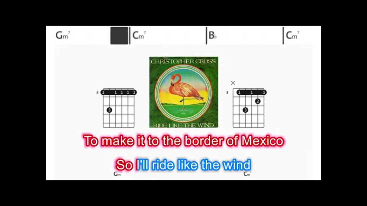 Christopher Cross - Ride like the wind - (Chords & Lyrics like a Karaoke)