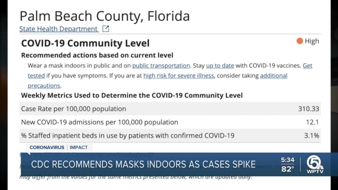 CDC recommending people wear masks indoors in South Florida