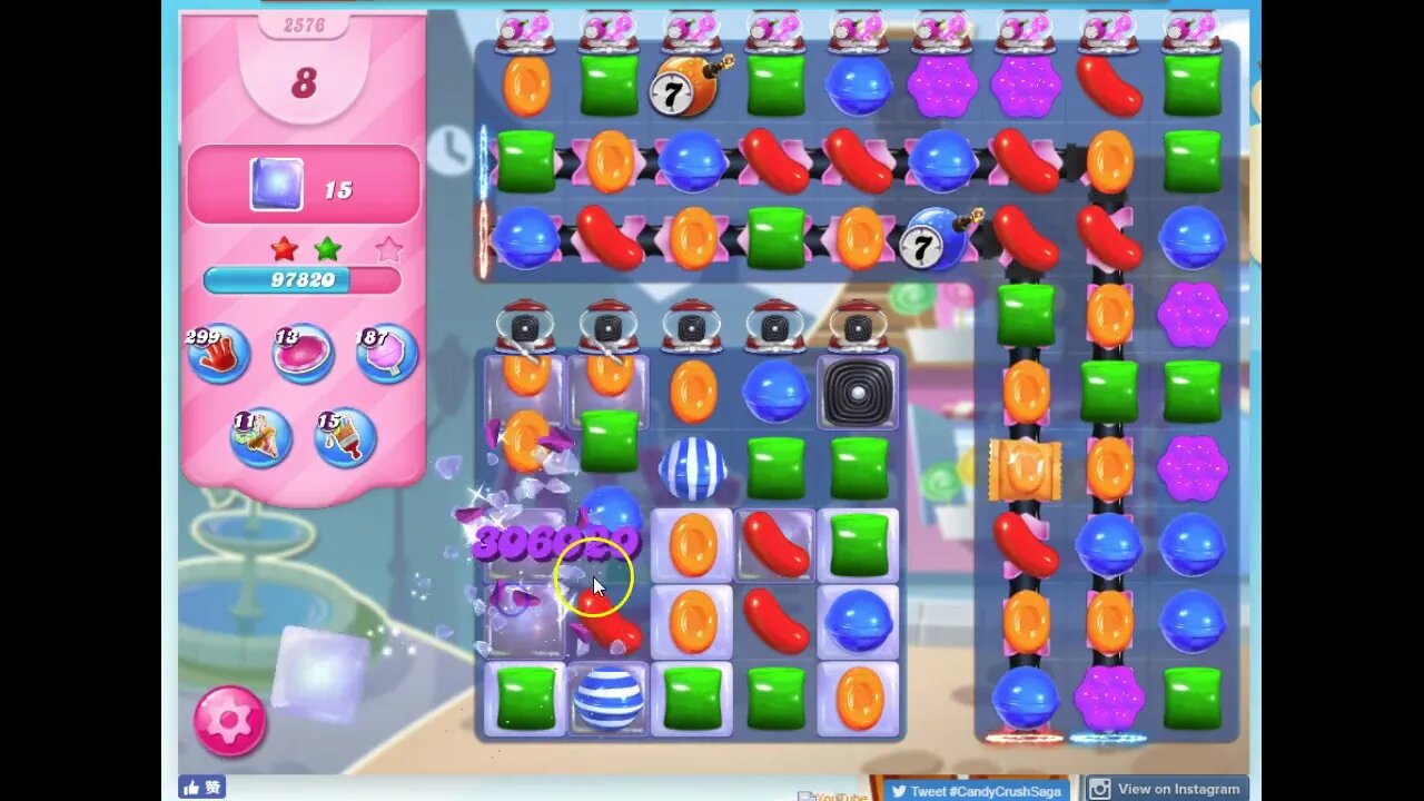 Candy Crush Level 2576 Audio Talkthrough, 3 Stars 0 Boosters