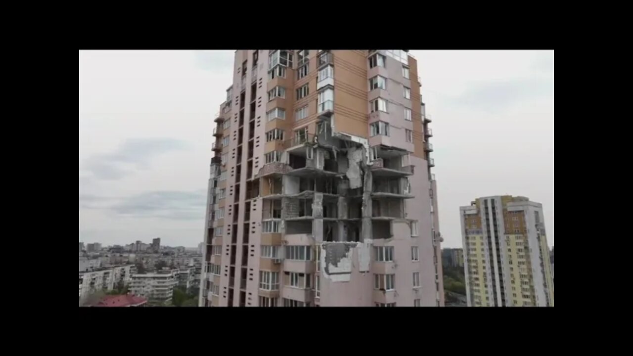 Buildings damaged in shelling in Kyiv, the view from above!