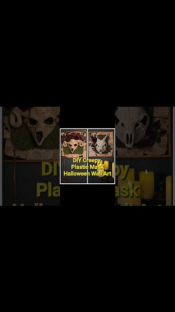 DIY Creepy Halloween Wall Art From Masks I Got From SAVERS Thrift Store.