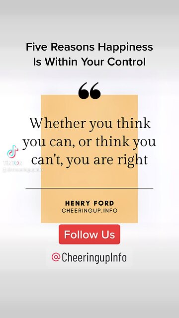 Five reasons happiness is within your control ￼