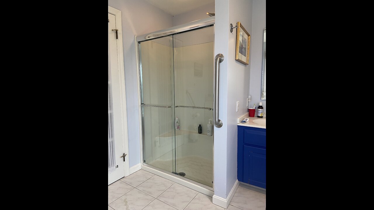 Time-Lapse sliding glass shower replacement