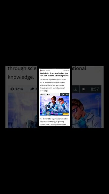 Blockchain Firms Fund University Research Hubs to Advance Growth #cryptoshortsnews #crypto #viral