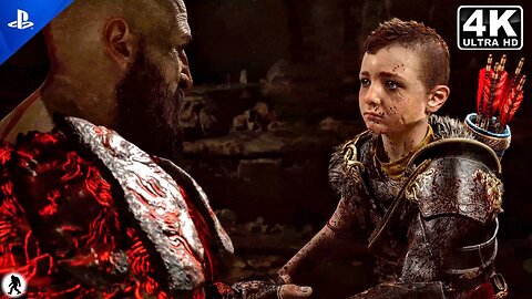 (PS5) God of War 4 - Kratos And Atreus fight the cannibals Scene (4K 60FPS) God of War 2022