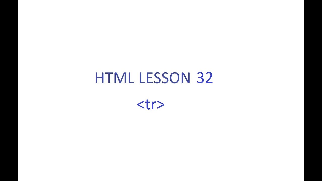 HTML Lesson 32