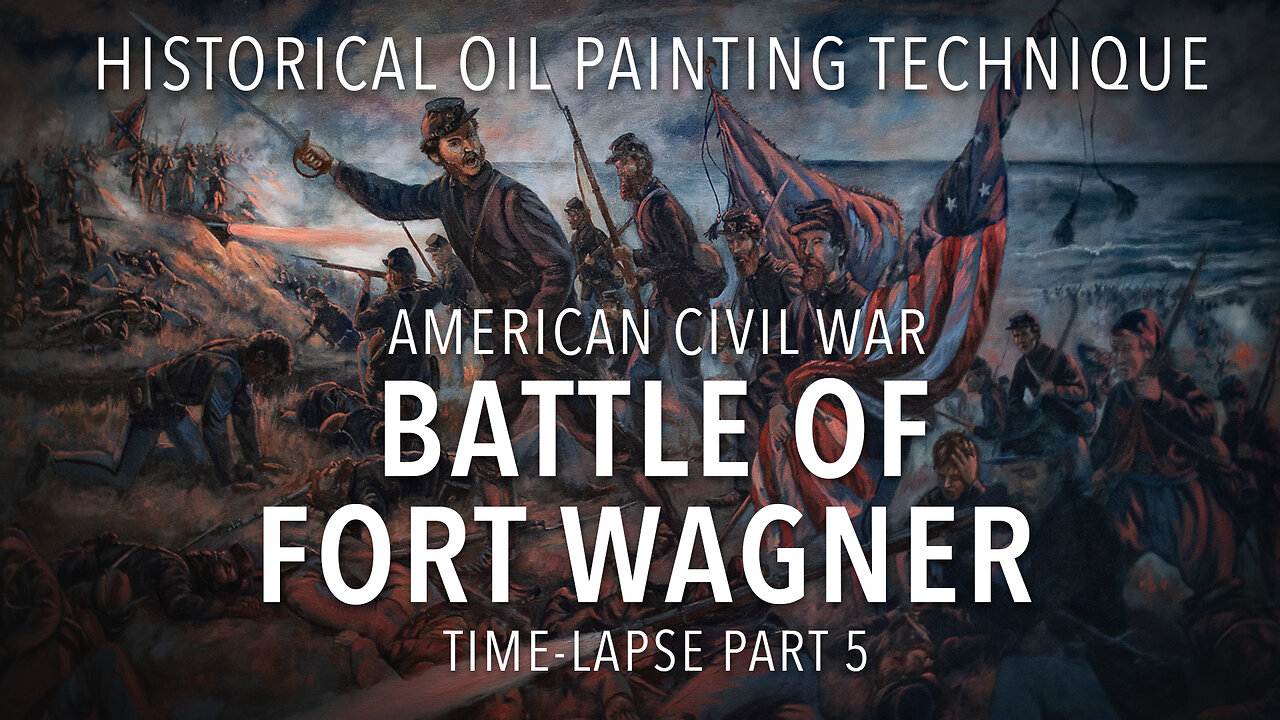 How to Paint a Detailed Military History Oil Painting of the Civil War Battle of Fort Wagner Part 5