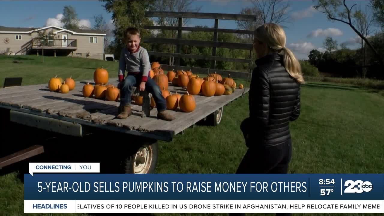 5-year-old sells pumpkins to raise money for others