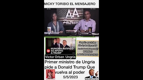 VICTOR ORBAN PIDE A DONALD TRUMP QUE REGRESE AL PODER