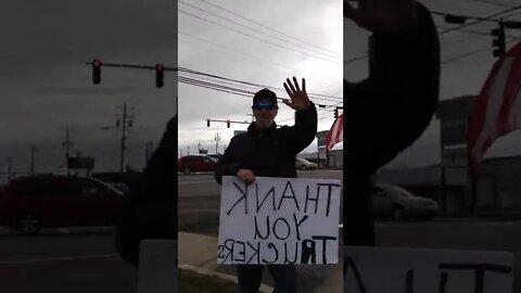 Waving Flags and Supporting our American Convoy