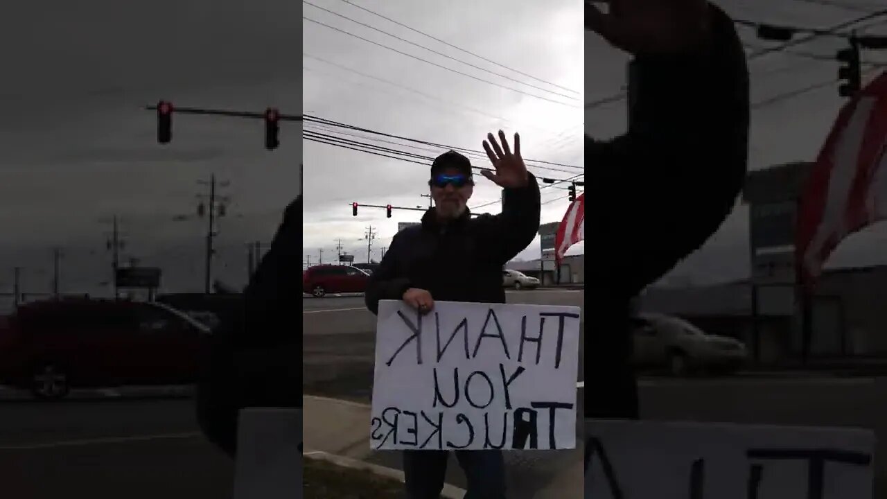 Waving Flags and Supporting our American Convoy
