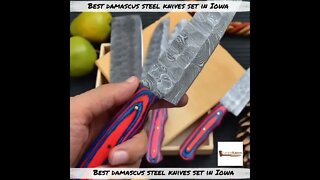 Best Damascus Steel Knives Set in Iowa #shorts #knives #knife