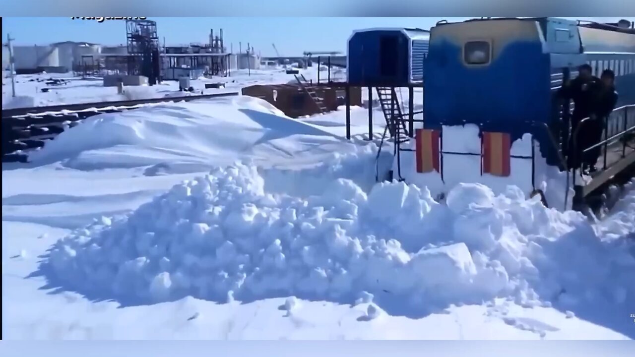 Powerful snow plow train removal