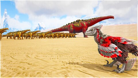 My Little Titano ARMY VS One Dienonychus | ARK