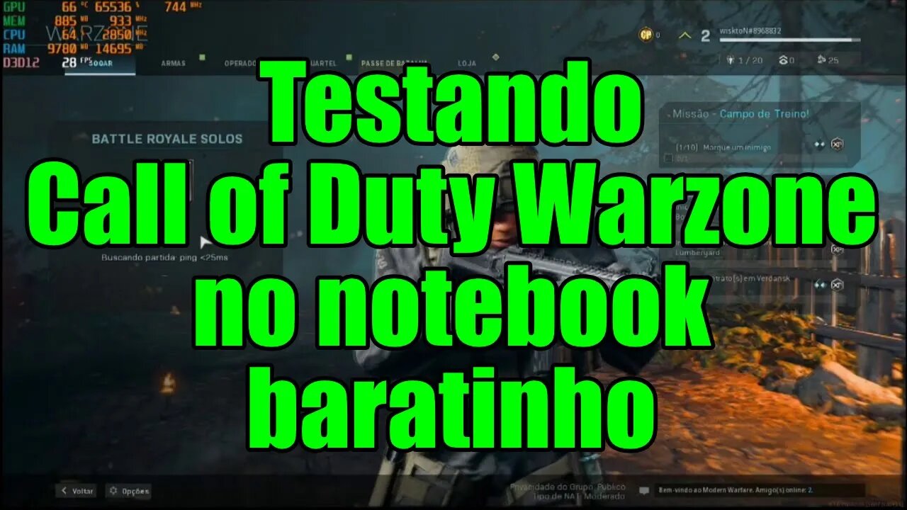 Testando Call of Duty Warzone no notebook baratinho