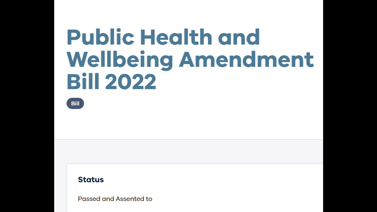 Public Health and Wellbeing Amendment Bill 2022