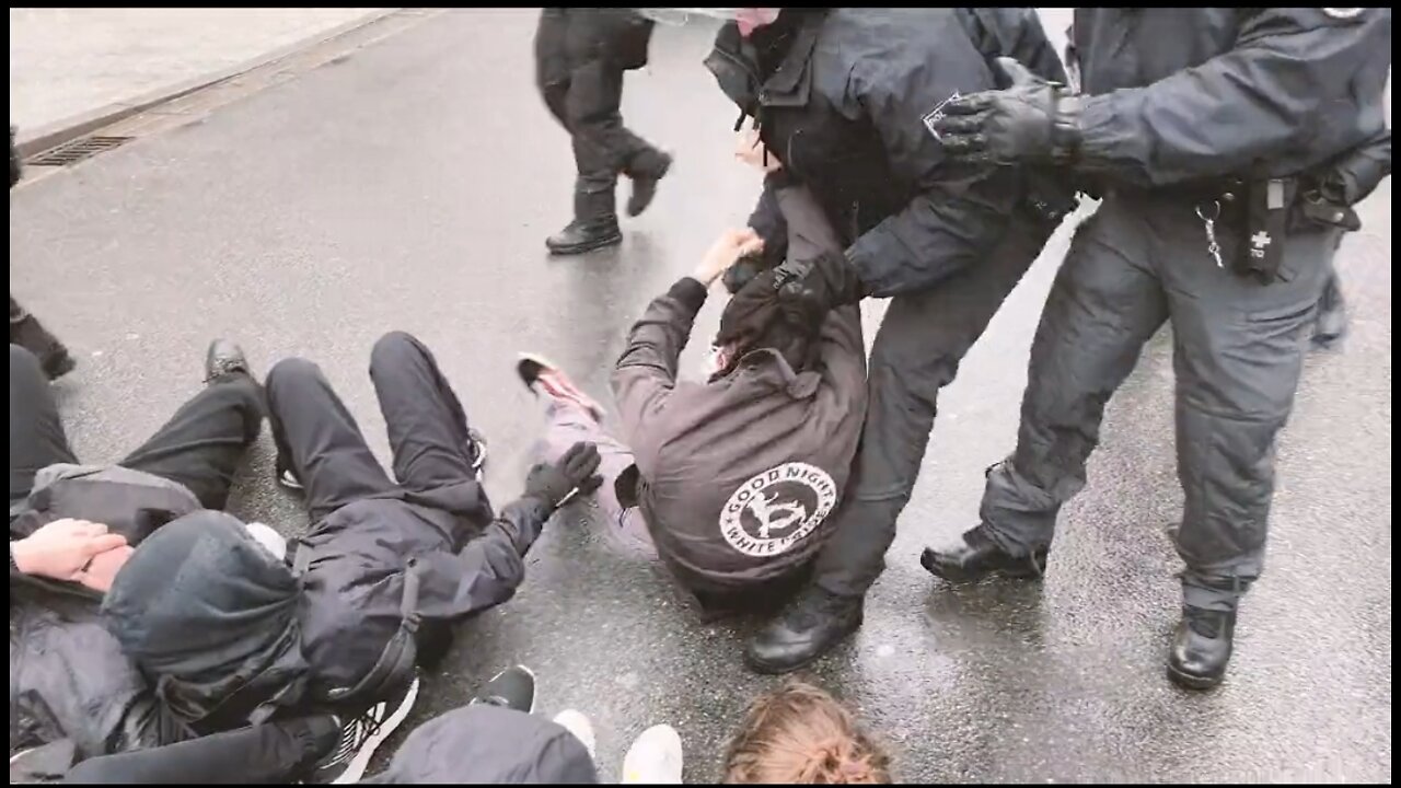 Police In Germany Use Force To Remove Antifa Blocking A COVID Protest