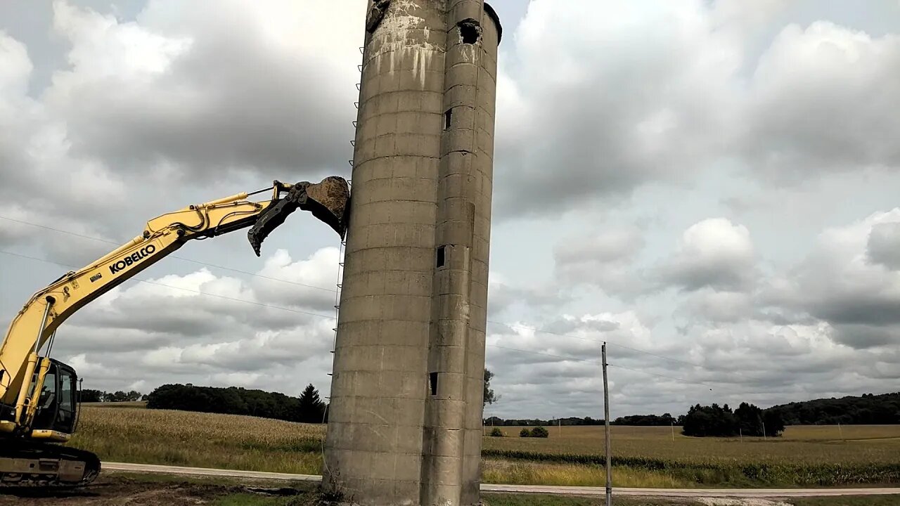 50+' Silo Falls like Behemoth Tree in Real-life Slow-motion