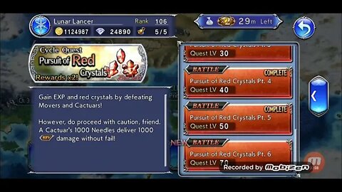 Pursuit of Red Magic Crystals Final Fantasy Dissidia: Opera Omnia