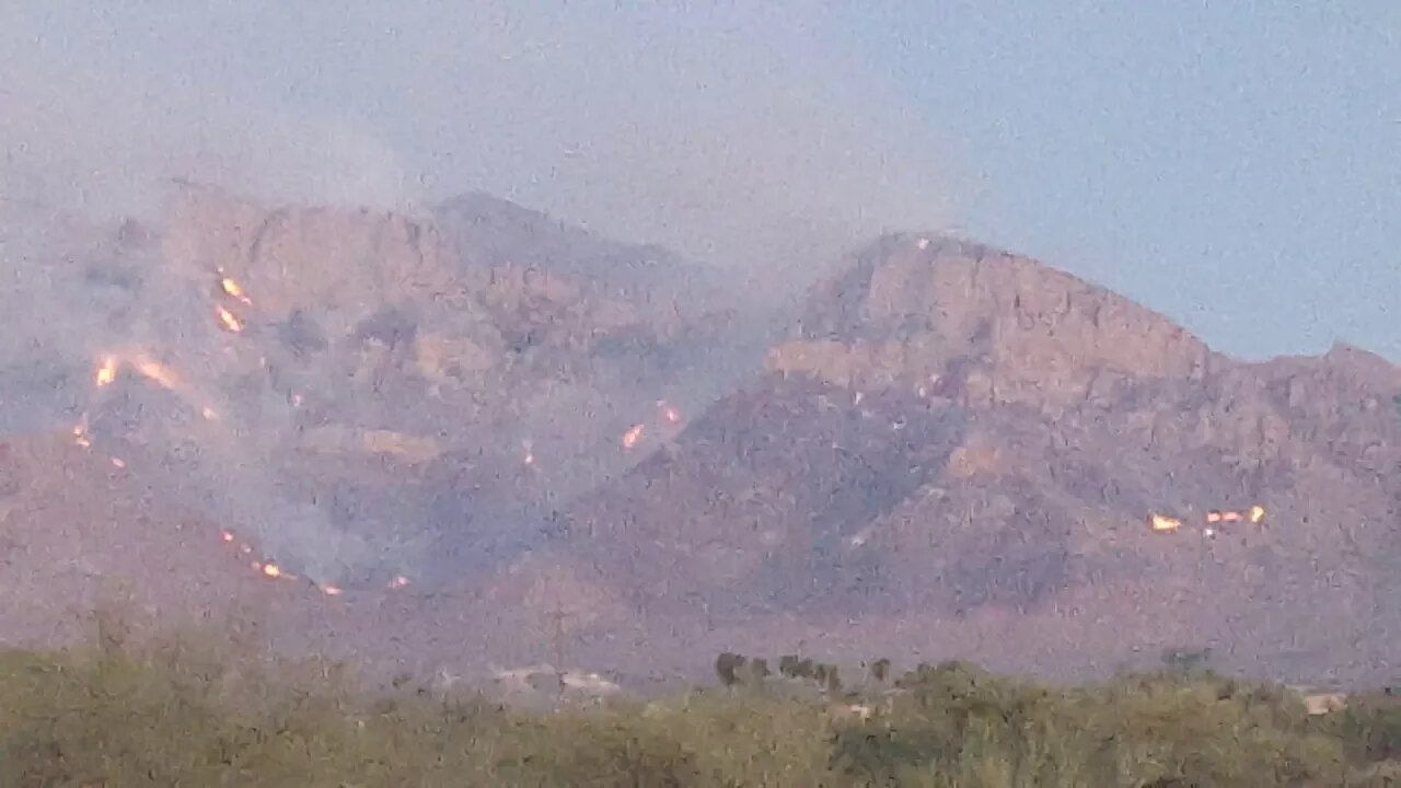 Mountain fire in Pusch Ridge