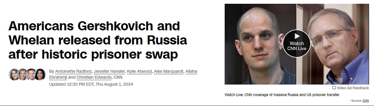 USA SWAPPING PRISONERS WITH RUSSIA...AGAIN