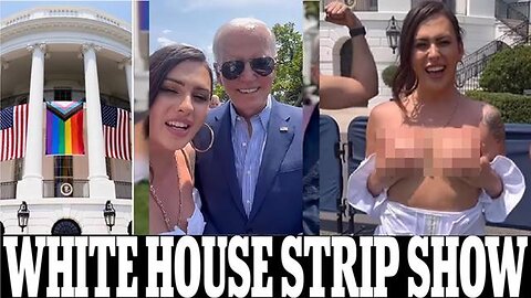 Pedophile Joe Biden Satanic LGBT Pride Party Guest Goes TOPLESS in White House Garden!