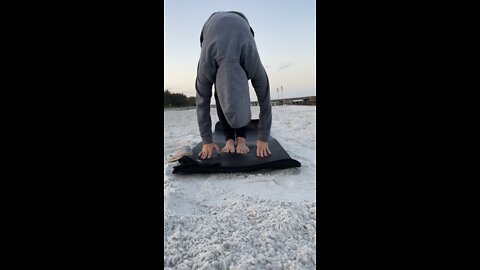 morning yoga at the beach