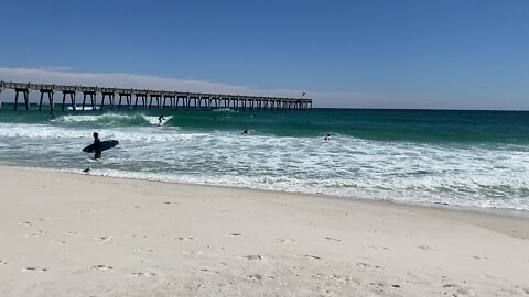 Raw footage Hurricane Ian surf Pensacola Beach