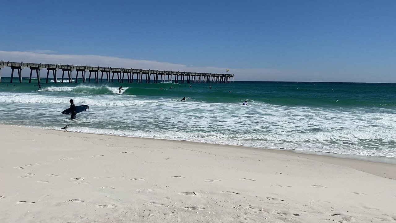 Raw footage Hurricane Ian surf Pensacola Beach