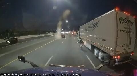 Speeding Motorcycle On Highway 401