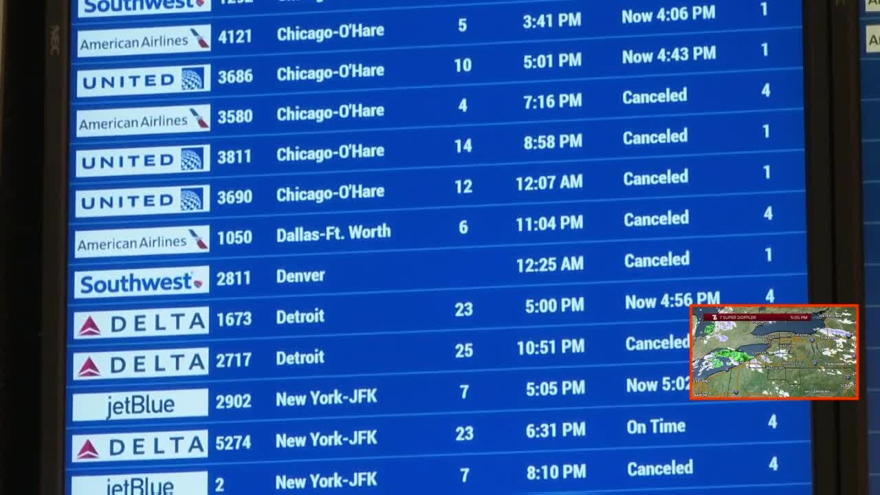 Incoming winter storm grounds air traffic at Buffalo Niagara International Airport