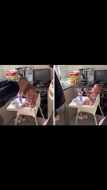 Toddler tells dad to go outside because he's annoying