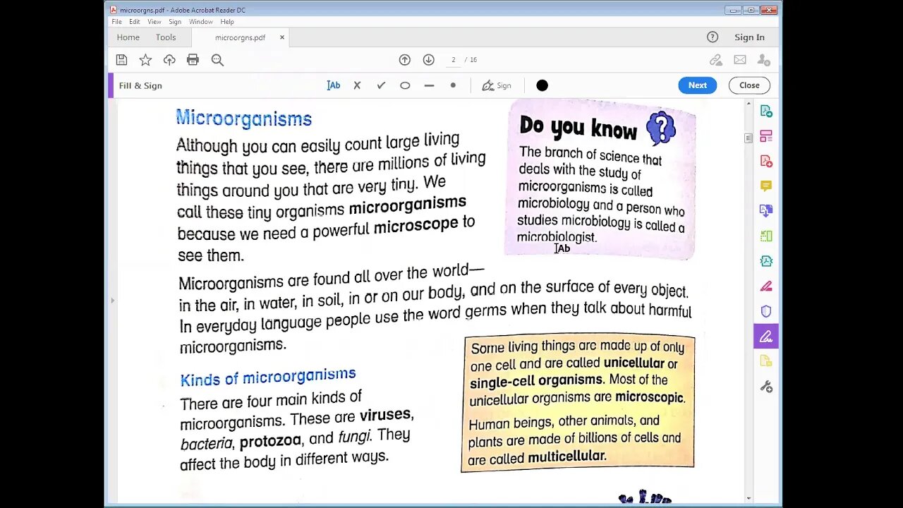 Science Class 5 4 12 2021