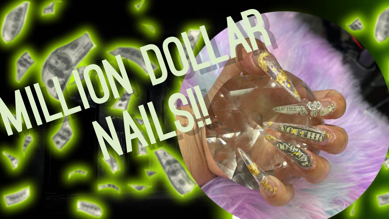 Money encapsulated nails! Million Dollar Nails!! 🤑🤑