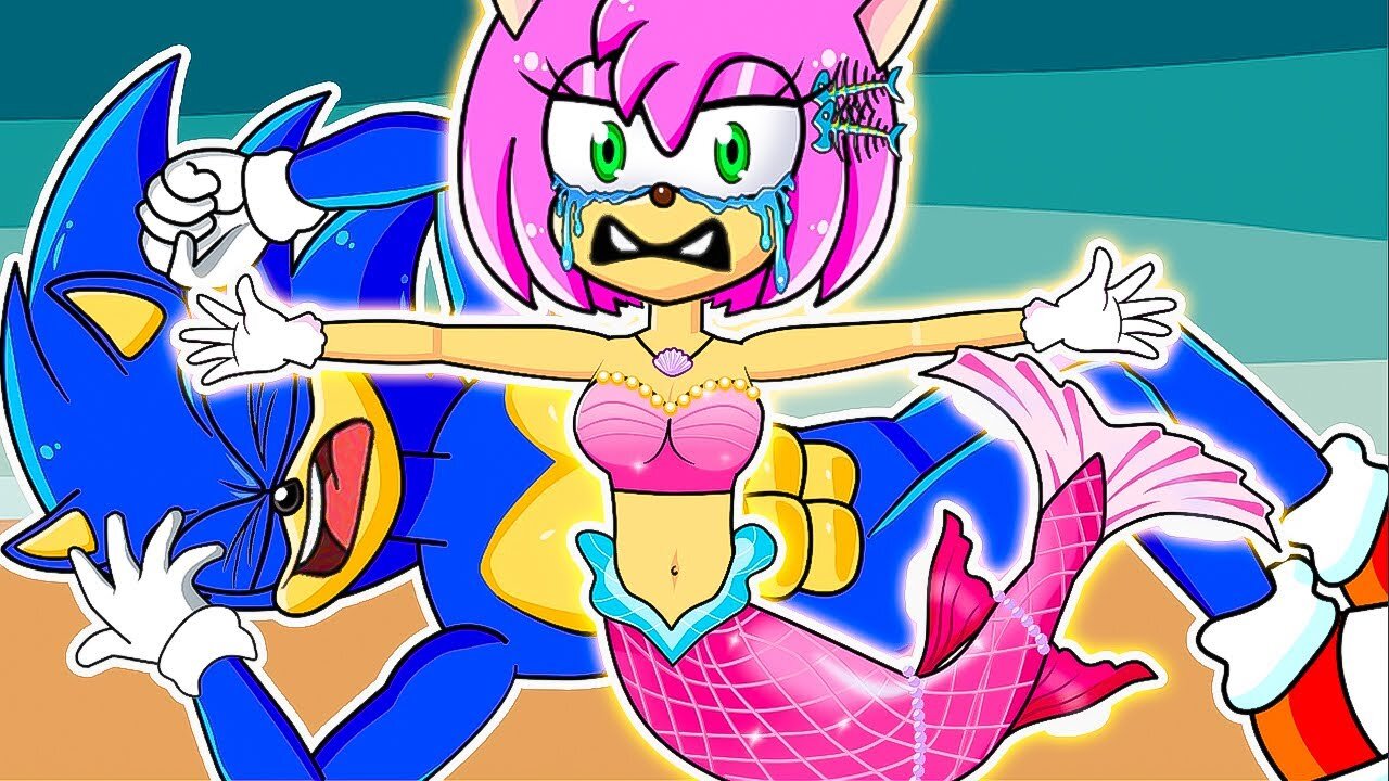 Mermaid Amy Protects Sonic Mermaid's Love For Sonic Sonic The Hedgehog 2 Sonic Compilation