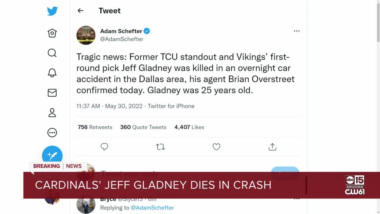 Arizona Cardinals' Jeff Gladney dies in crash, according to reports