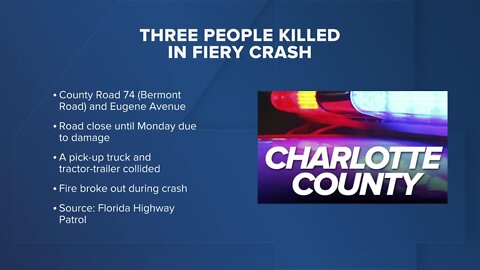 Three people killed in Charlotte County crash