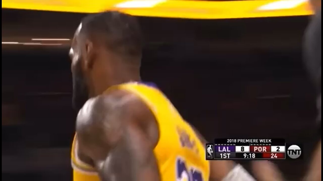 LeBron James first points as a Laker