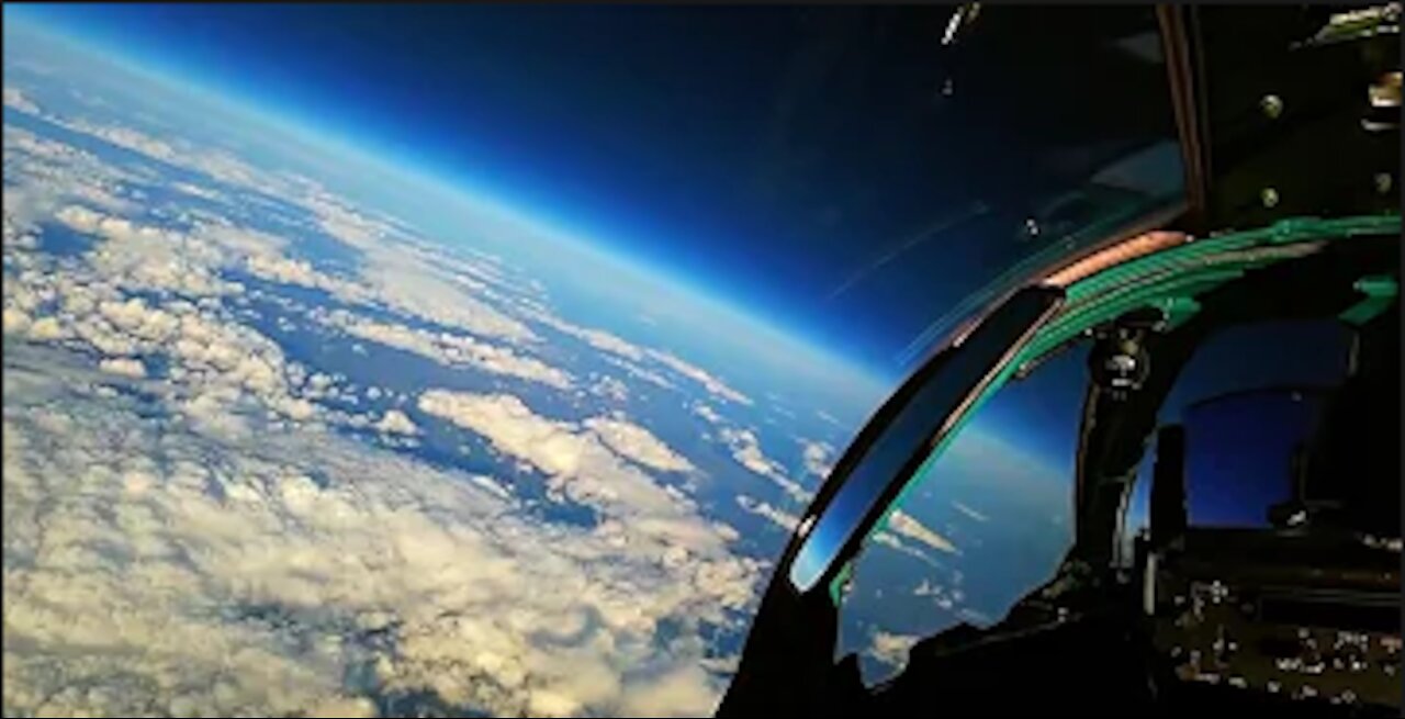 Fighter Jet at the Edge of Space and A380 Jetmen Formation