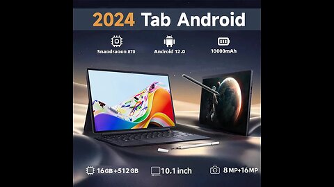 New Tablet Android 10 Inch Pad 6 Pro 16GB +512GB Global Tablette PC Android 2023 With Keyboard