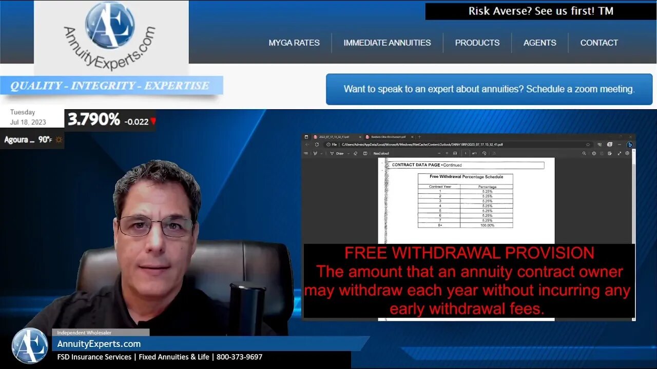 Free withdrawal provision inside a walk away fixed annuity. Matching duration interest & surrender!