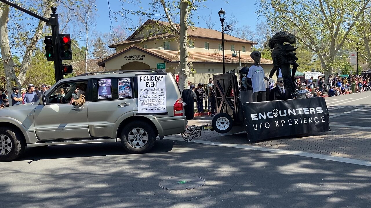 Alien is in town. The first Alien parade team in Davis history as far as I remember