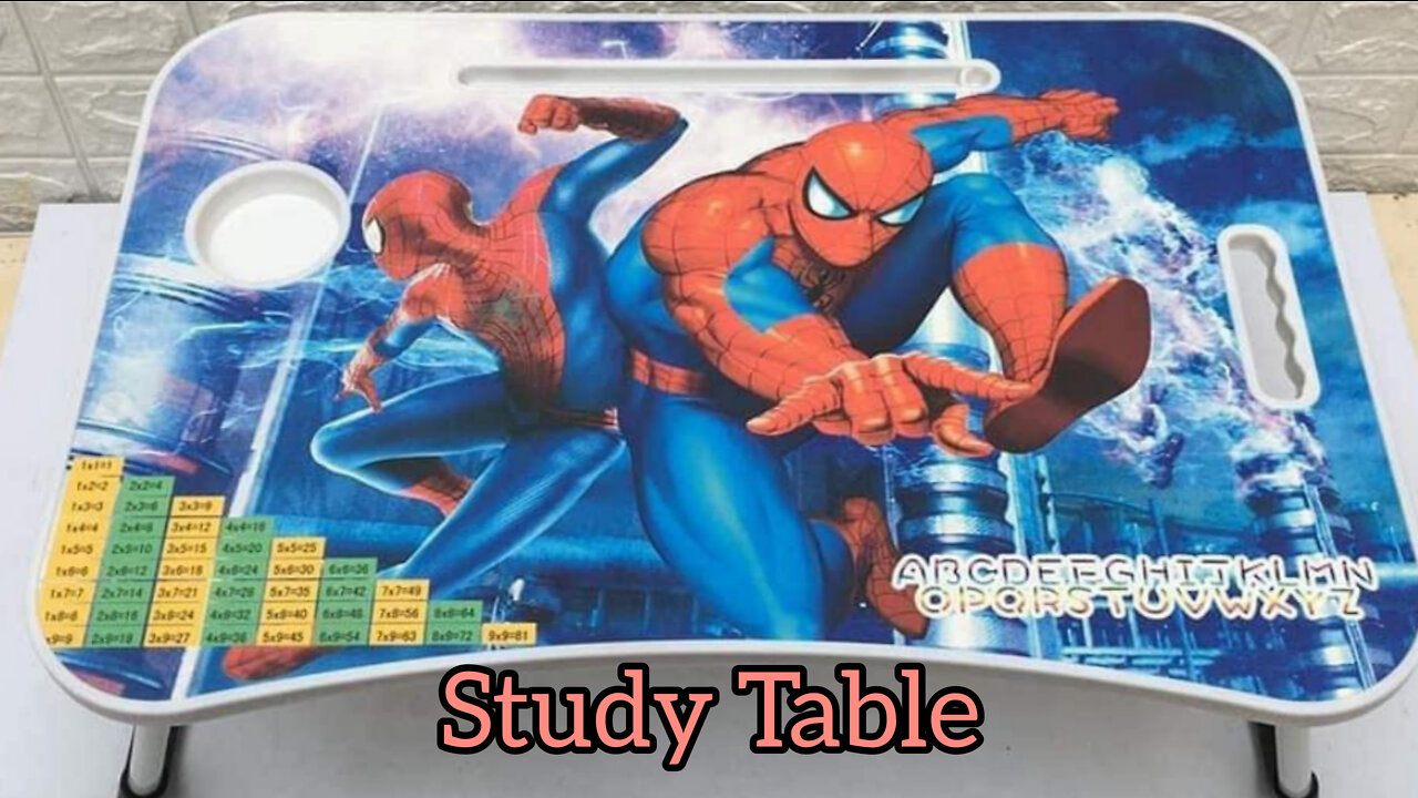 Kiddie Foldable Laptop Table Cartoon Character (spider man)